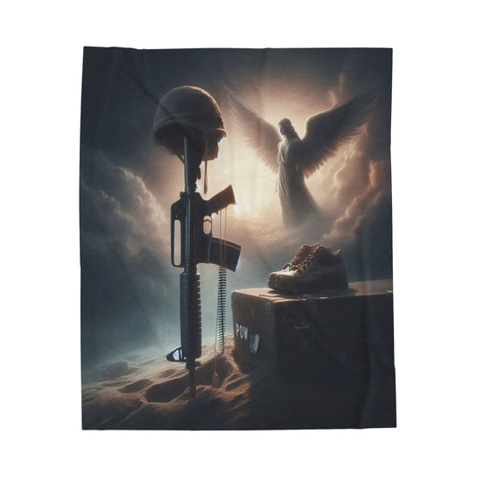 a soldier memorial Velveteen Plush Blanket