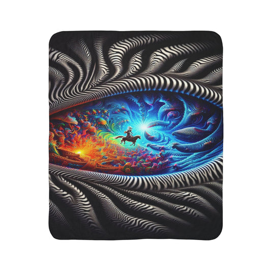 Cosmic Gaze Fleece Sherpa Blanket