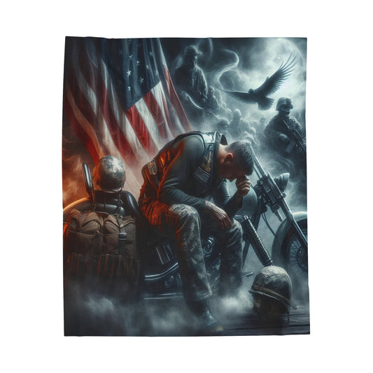 a soldiers burden Velveteen Plush Blanket