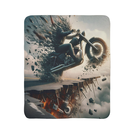 metal rider broken Road Fleece Sherpa Blanket