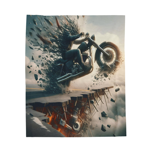 Metal Rider broken Road Velveteen Plush Blanket