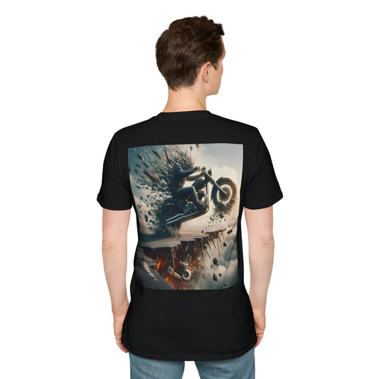 metal rider torn road Unisex Softstyle T-Shirt