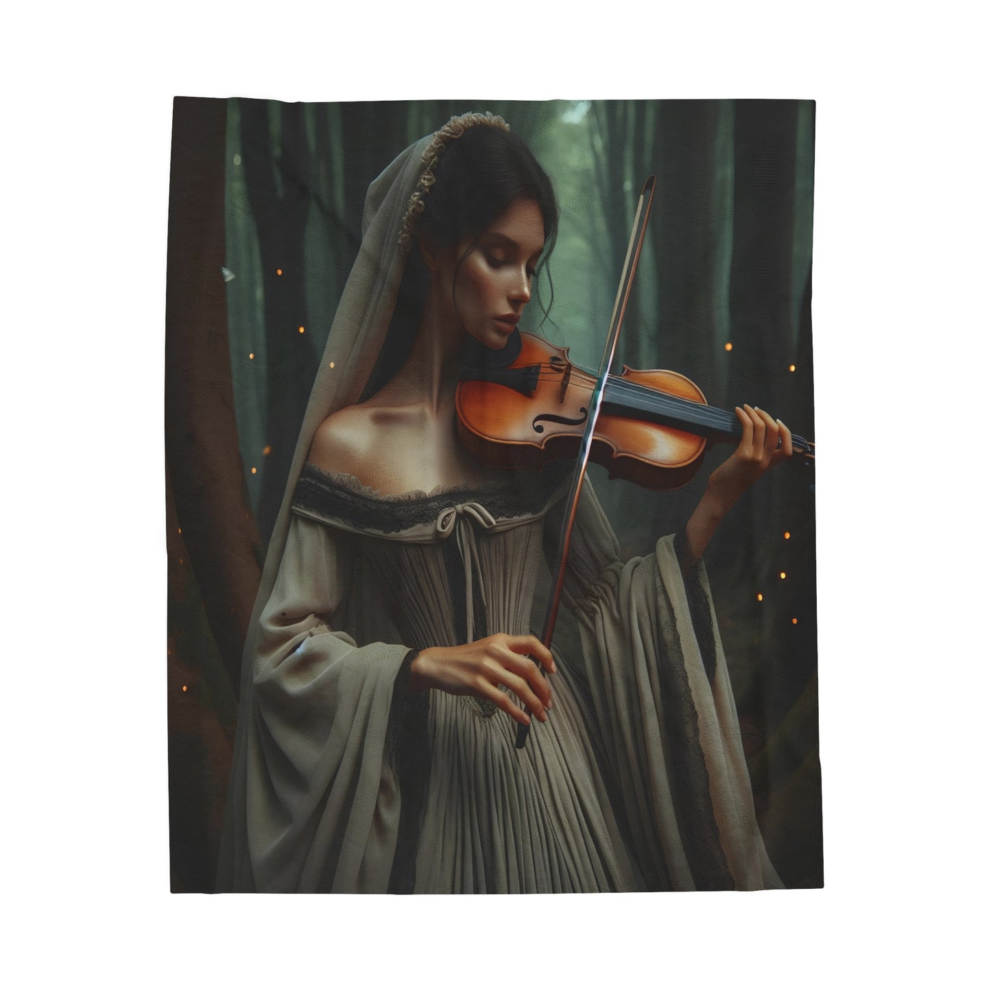 Melody of the Past: Violin Serenade Velveteen Plush Blanket