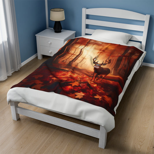 Antlered Silence Velveteen Plush Blanket