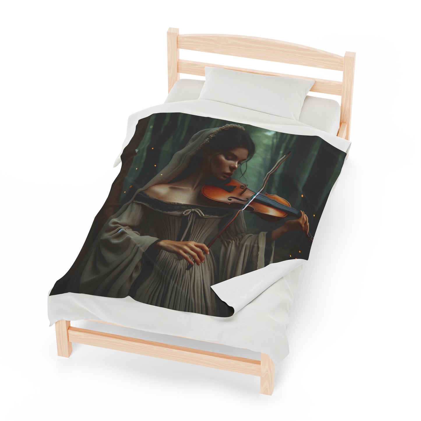 Melody of the Past: Violin Serenade Velveteen Plush Blanket