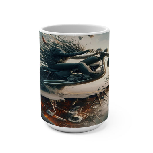 metal rider broken road Mug 15oz