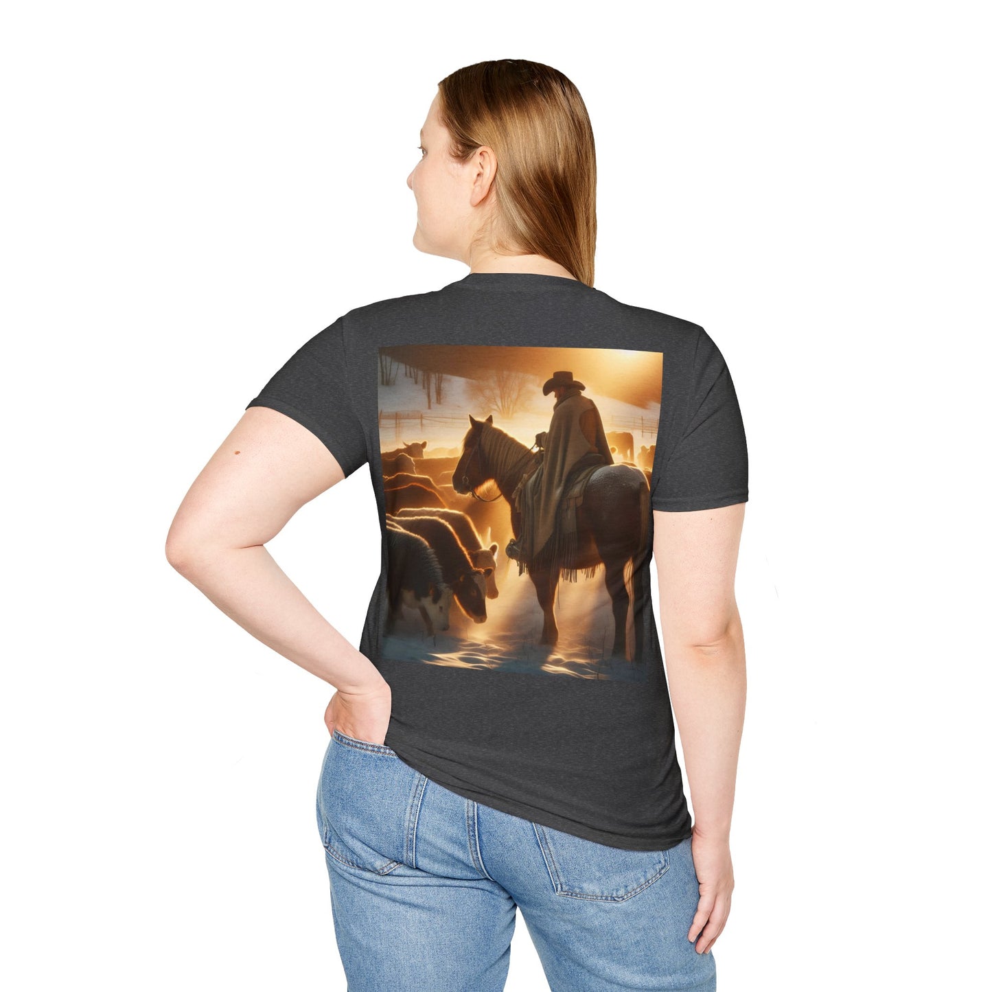 a cowboys winter morning Unisex Softstyle T-Shirt