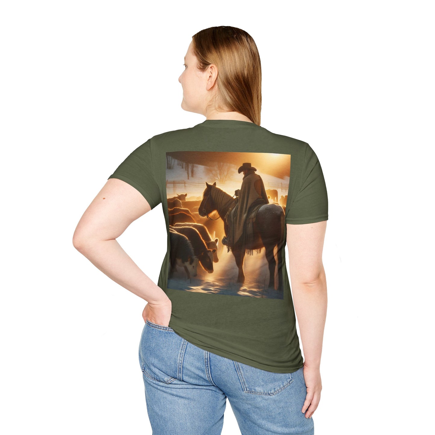 a cowboys winter morning Unisex Softstyle T-Shirt