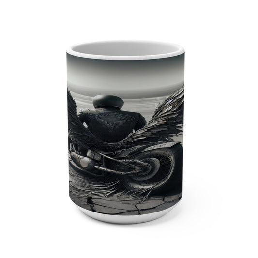 metal rider lonely desert Mug 15oz